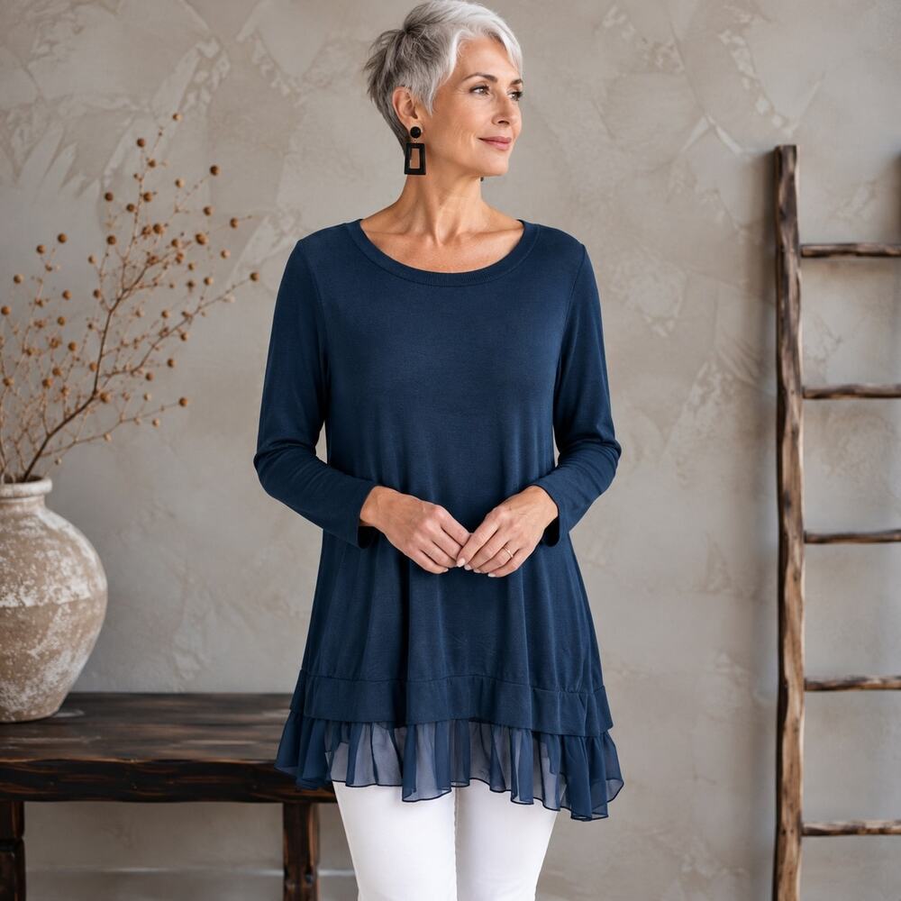 Matilda Jane Navy Secret Fields Evening Sky Sweater Large